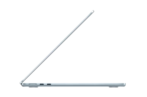 MacBook Air M4, open and viewed from the side